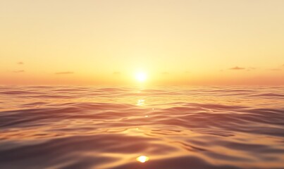 Poster - Serene sunset over calm ocean waters creates a tranquil atmosphere.