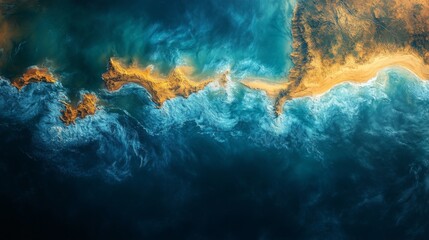 Aufkleber - Monitoring the interaction between ocean and land, this satellite captures the stunning coastal contours and dynamic water patterns, revealing significant geographical features.