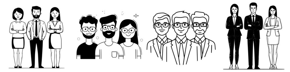Poster - Diverse group of people in business attire and casual wear collaborating in a professional environment
