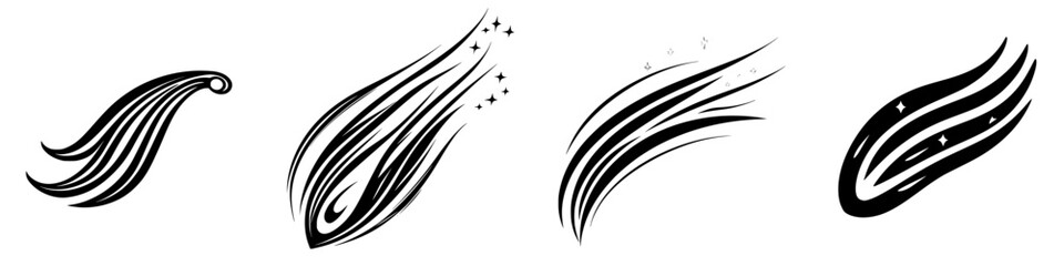 Aufkleber - Dynamic streaks of flowing lines create a sense of movement and elegance in artistic design