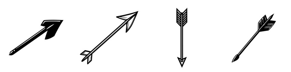 Poster - Unique illustrations of arrows in different styles showing versatility in design for various artistic projects