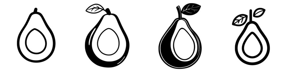 Poster - Illustrations of avocados showcasing different styles and designs in a creative, minimalist approach