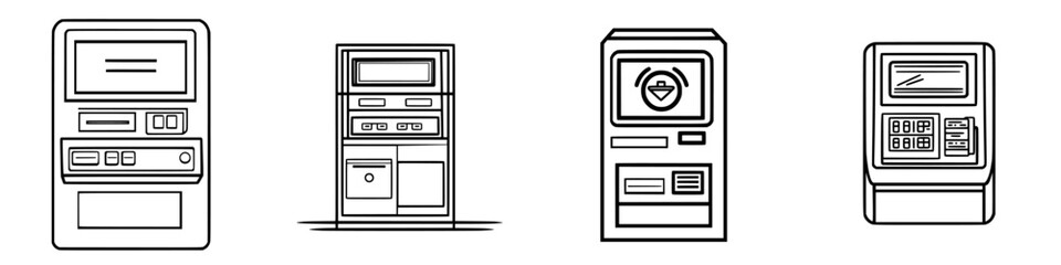 Poster - Various types of automated machines for public services in a modern urban setting