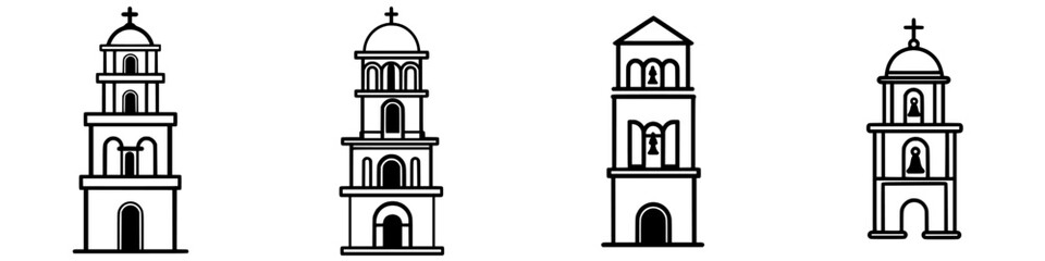 Poster - Distinct bell towers featuring diverse architectural styles and ornamentation