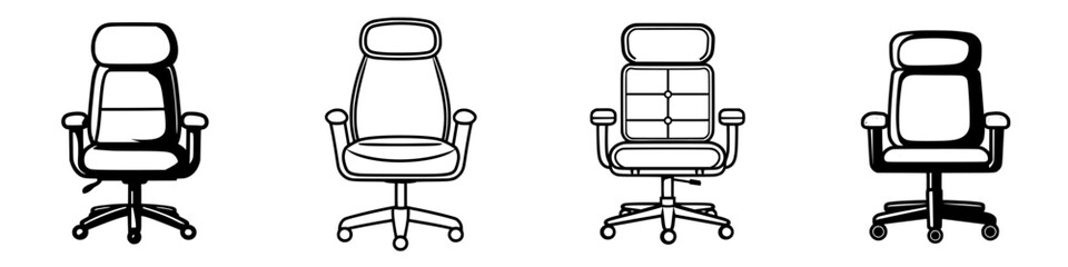 Aufkleber - collection of office chairs showcasing various designs and styles with ergonomic features from diffe