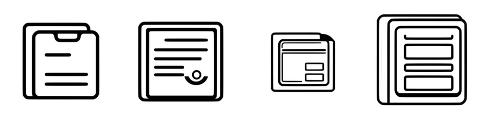 Poster - icons representing different document types and formats used for various administrative or organizat