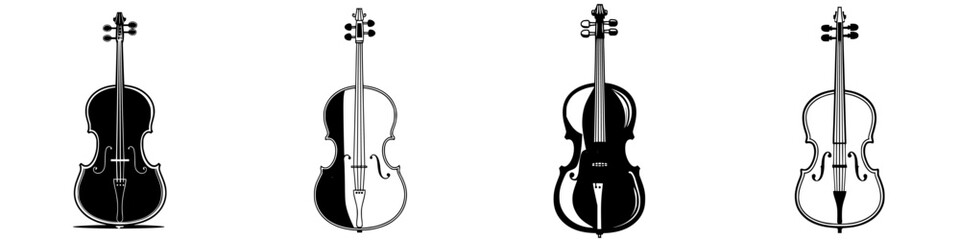 Poster - Different views of a violin highlighting its elegant design and craftsmanship in a classic style