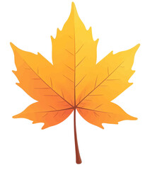 Wall Mural - Vibrant Yellow and Orange Maple Leaf Illustration