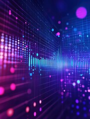 Aufkleber - Vibrant Abstract Background with Dynamic Data Waves, Symbolizing Technology and Innovation. Perfect for Tech Presentations, Website Banners, and Digital Marketing.