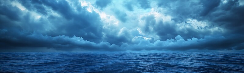 Poster - Dark stormy ocean scene with turbulent waves and dramatic cloudy sky.