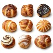 © Teedanai - Assortment of Nine Delicious Pastries on White Background