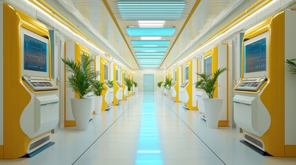 Poster - A modern dairy farm equipped with automated milking machines and digital monitoring systems.