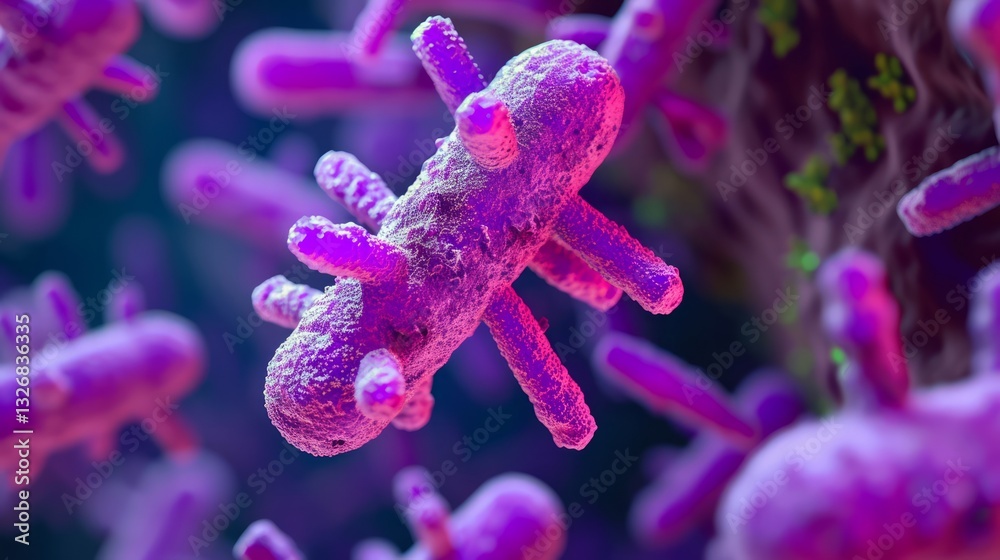 Microscopic View of Clostridium Difficile Bacteria In An Augmented ...