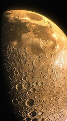 Wall Mural - the moon captured from the space station depicting earthrise over a barren moon landscape in a hopef
