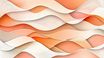 Poster - A smooth, wavy abstract background in pastel pink and orange, ideal for presentations.