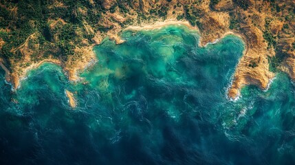 Aufkleber - Satellite monitoring provides valuable insights into coastal ecosystems and oceanic conditions. Advanced AI-generated imagery enhances surveillance and analysis capabilities.