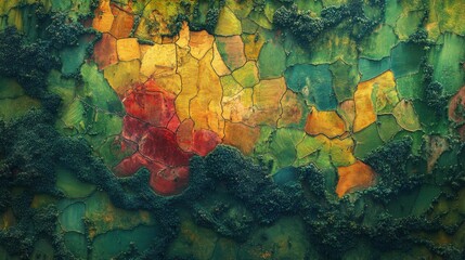 Aufkleber - Detailed examination of diverse agricultural zones within a verdant setting highlights the use of satellite technology for monitoring land use.