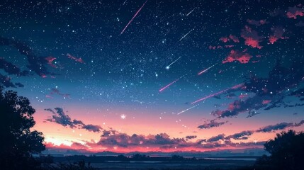 Wall Mural - captivating pixel art showcasing the beauty of stars at night.