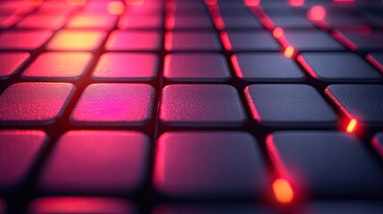 Poster - Glowing Grid, Abstract Background, Technology, Digital Art