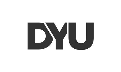 Poster - DYU logo design template with strong and modern bold text. Initial based vector logotype featuring simple and minimal typography. Trendy company identity.