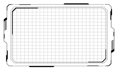 Poster - HUD frames black user interface elements design modern technology futuristic control panel screen digital hologram window gaming menu touching cyber monitor set white background vector