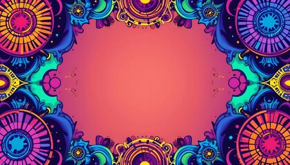 Poster - Vibrant Colorful Frame with Geometric Patterns for Design and Presentation