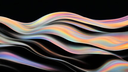 Poster - Abstract Colorful Waves on Black Background for Creative Designs