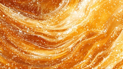 Poster - Abstract golden waves with sparkling glitter design for backgrounds