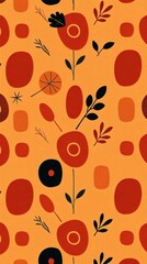Aufkleber - colorful pattern with flowers and abstract shapes, creating a vibrant and eye-catching design