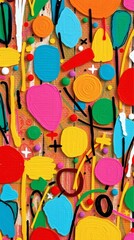 Poster - an abstract artwork with a colorful assortment of shapes, lines, and vibrant hues