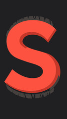 Poster - Minimalist Tire Font Letter S Vector Illustration for Design Projects