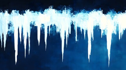 Poster - Abstract Ice Formation with Blue Background for Creative Design Projects