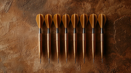 Wall Mural - team precision: collaboration through aligned darts for success