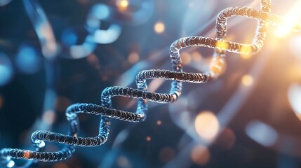 Fototapete - Intricate 3D molecular structure representing DNA showcasing scientific advancement : Generative AI