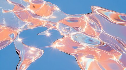 Poster - Shimmering Water Surface with Colorful Reflections and Light Effects