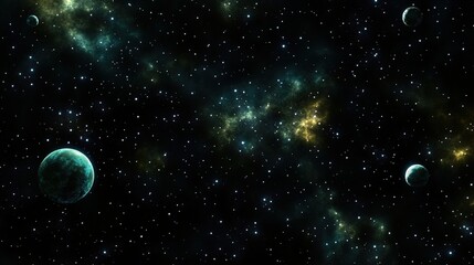 Wall Mural - exploring the wonders of deep space with distant planets and twinkling stars