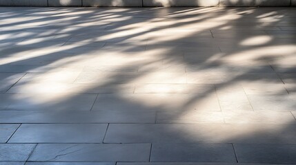 Aufkleber - Natural light creating beautiful shadows on textured stone flooring captured in soft lighting : Generative AI