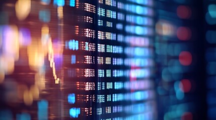 Leinwandbilder - Abstract digital background with vibrant colors reflecting data visualization and technological themes : Generative AI