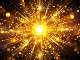 Poster - Golden Light Explosion Aerial Burst: Celestial Event Stock Photo