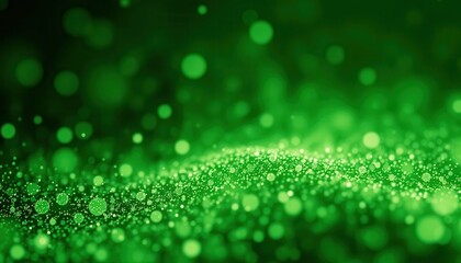 Fototapete - Vibrant Green Background with Soft Blurry Bokeh Effect Creating an Abstract Design Ideal for Nature, Technology, and Environmental Themes