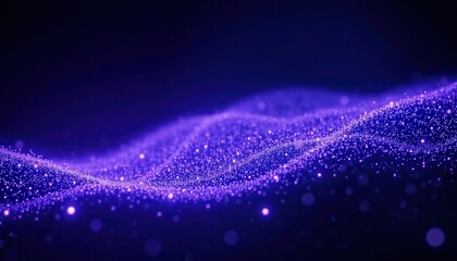 Fototapete - Abstract Purple Waves of Light with Sparkling Particles in a Dreamy and Ethereal Style Ideal for Background and Digital Projects
