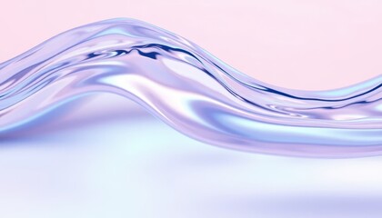 Fototapete - Elegant flowing wave of translucent material with soft pastel background creating a calming and serene abstract design for creative projects