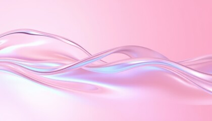 Fototapete - Soft Waves of Pink and White Fluid Abstract Background for Creative Projects and Modern Designs, Elegant Flowing Textures with Light Reflections