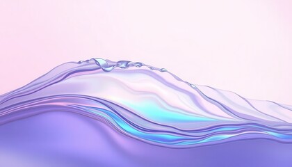 Fototapete - Abstract soothing waves with gentle colors and clear water droplets on a soft pastel background for calming and serene visuals