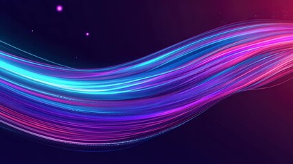 Poster - Vibrant abstract wave design with flowing lines in blue, pink, and purple colors creates dynamic visual effect, evoking energy and motion in captivating display.
