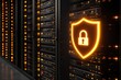 © Oleksandr - Secure data center features glowing shield symbolizing protection and data safety