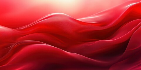 Poster - Flowing red fabric creates a dynamic visual texture and depth under soft light