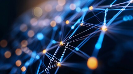Leinwandbilder - Abstract visualization of connected networks emphasizing technology's role in modern connectivity and data sharing : Generative AI
