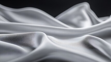 Poster - elegant white satin fabric beautifully draped to showcase its luxurious texture and softness : gener