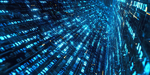 abstract technology Digital Data Stream background, ai generated.